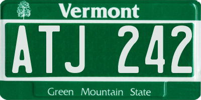 VT license plate ATJ242