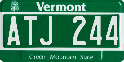VT license plate ATJ244