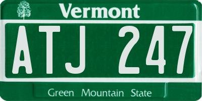 VT license plate ATJ247