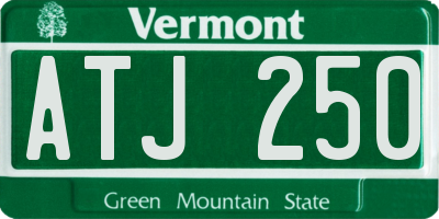 VT license plate ATJ250