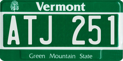 VT license plate ATJ251