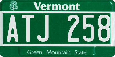 VT license plate ATJ258
