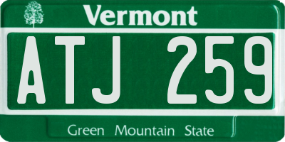 VT license plate ATJ259