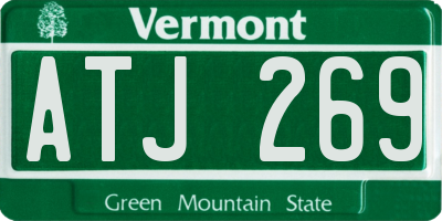 VT license plate ATJ269