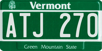 VT license plate ATJ270