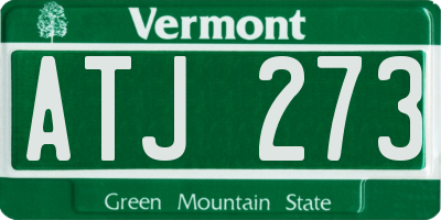 VT license plate ATJ273