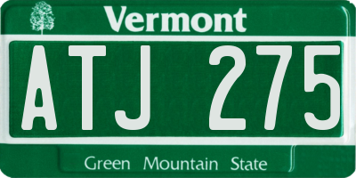 VT license plate ATJ275