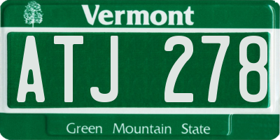 VT license plate ATJ278