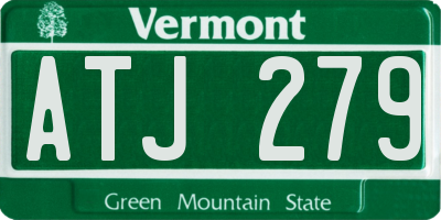 VT license plate ATJ279