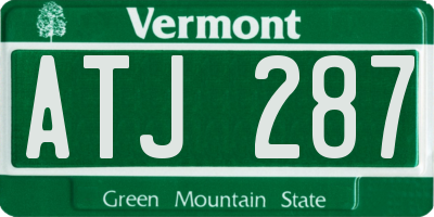 VT license plate ATJ287