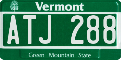 VT license plate ATJ288