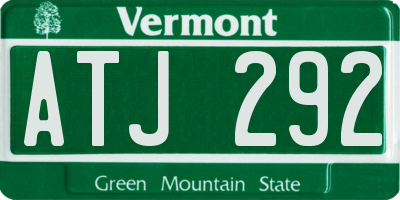 VT license plate ATJ292