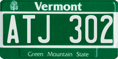 VT license plate ATJ302