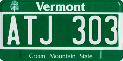 VT license plate ATJ303