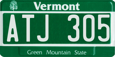 VT license plate ATJ305