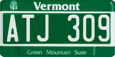 VT license plate ATJ309