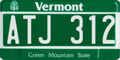 VT license plate ATJ312