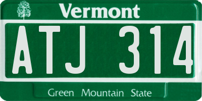 VT license plate ATJ314