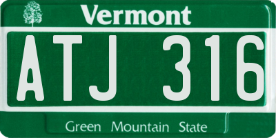 VT license plate ATJ316