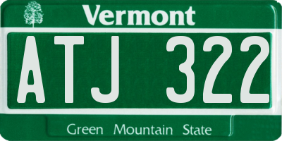VT license plate ATJ322
