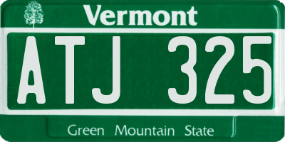 VT license plate ATJ325