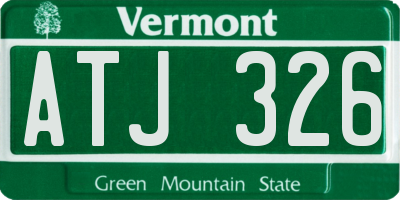 VT license plate ATJ326