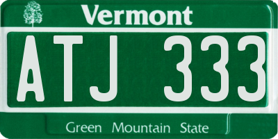 VT license plate ATJ333