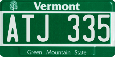 VT license plate ATJ335