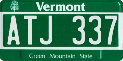 VT license plate ATJ337