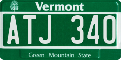 VT license plate ATJ340