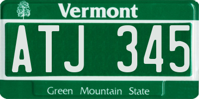 VT license plate ATJ345