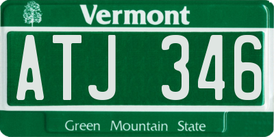 VT license plate ATJ346