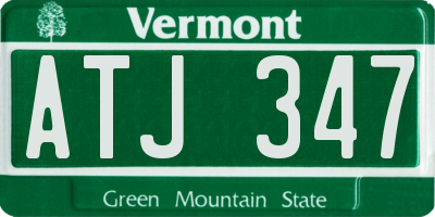 VT license plate ATJ347