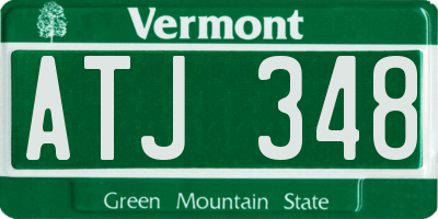 VT license plate ATJ348