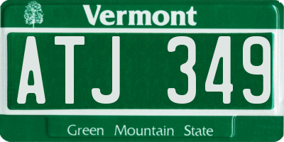 VT license plate ATJ349