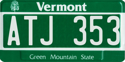 VT license plate ATJ353