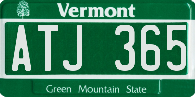 VT license plate ATJ365