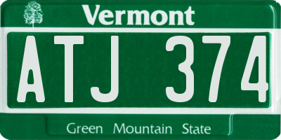 VT license plate ATJ374