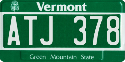 VT license plate ATJ378