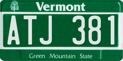 VT license plate ATJ381