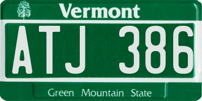 VT license plate ATJ386