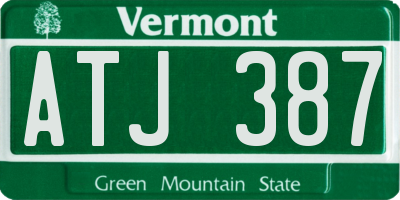 VT license plate ATJ387