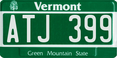 VT license plate ATJ399