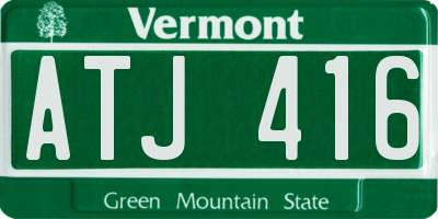 VT license plate ATJ416