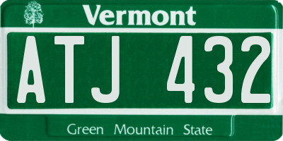 VT license plate ATJ432