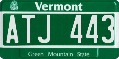 VT license plate ATJ443