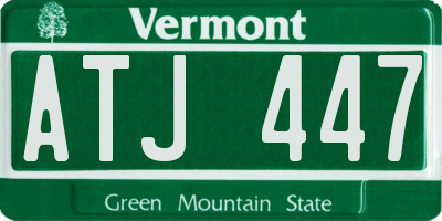 VT license plate ATJ447