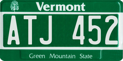 VT license plate ATJ452