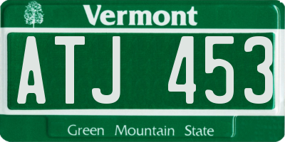 VT license plate ATJ453
