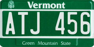 VT license plate ATJ456